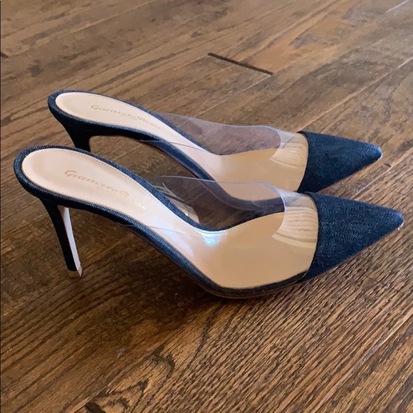 Gianvito Rossi denim and plexi mule - Picture 2 of 3
